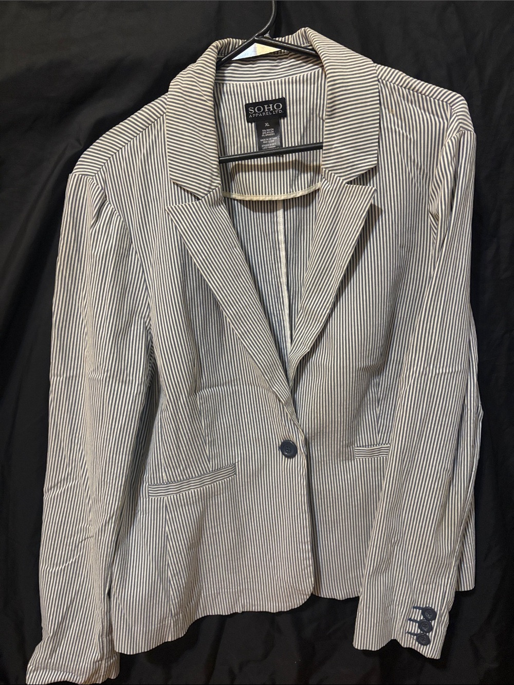 SOHO Striped Black & White Blazer Jacket